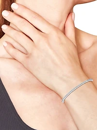 14K White Gold & Natural Diamond Flexible Bangle/1.00-5.00 TCW