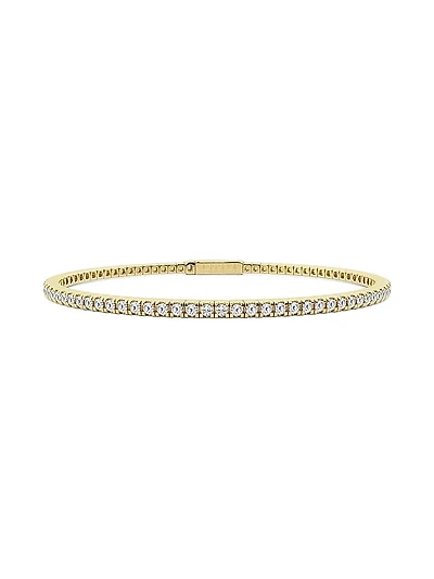 14K Yellow Gold & Natural Diamond Flexible Bangle/2.00-5.00 TCW