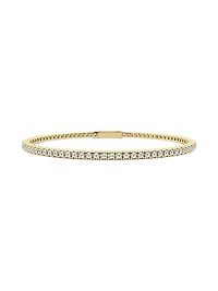 14K Yellow Gold & Natural Diamond Flexible Bangle/2.00-5.00 TCW