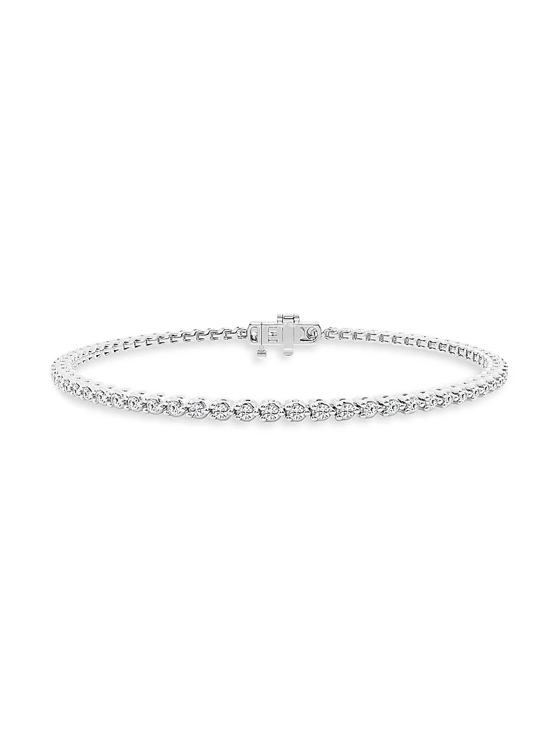 Platinum & Natural Diamond Tennis Bracelet/1.00-10.00 TCW