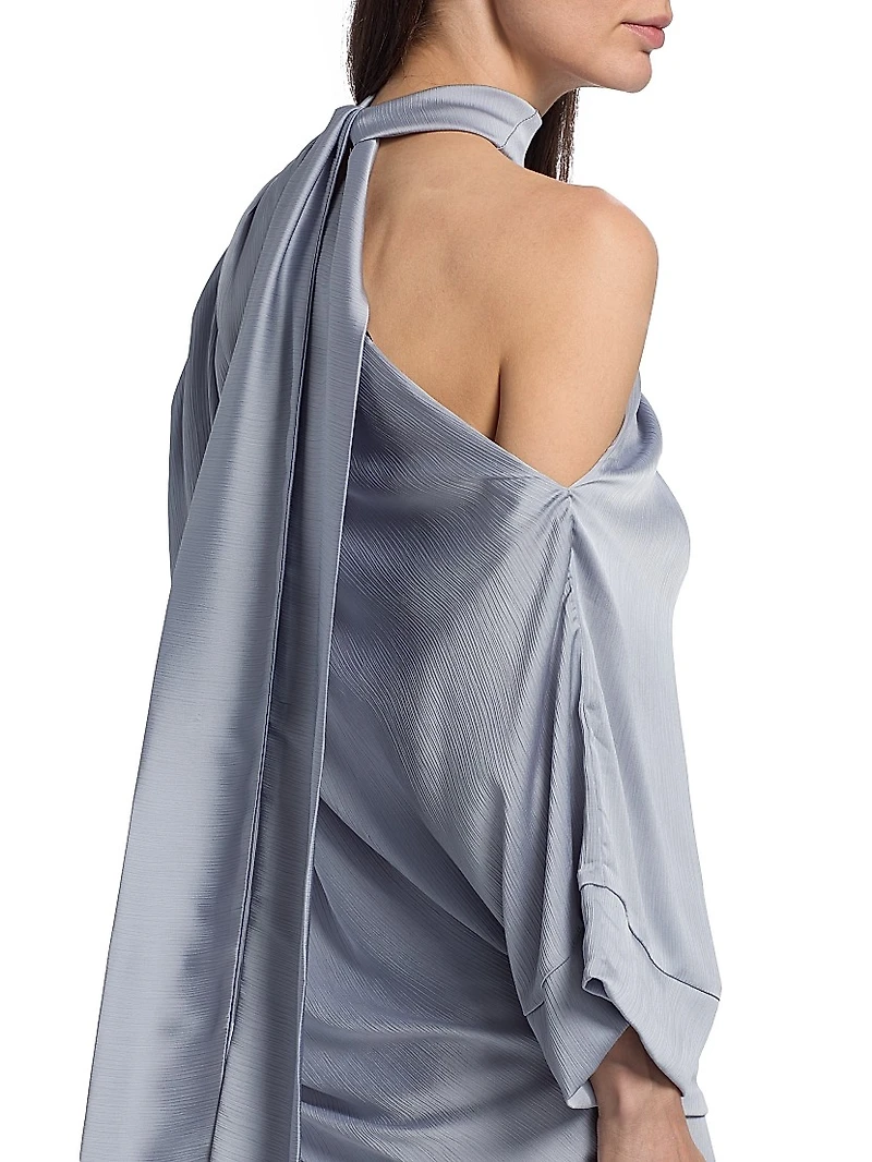 Siren Draped Satin Minidress