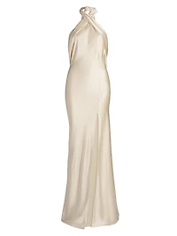 Darcy Satin Halterneck Gown