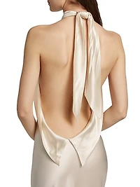 Darcy Satin Halterneck Gown