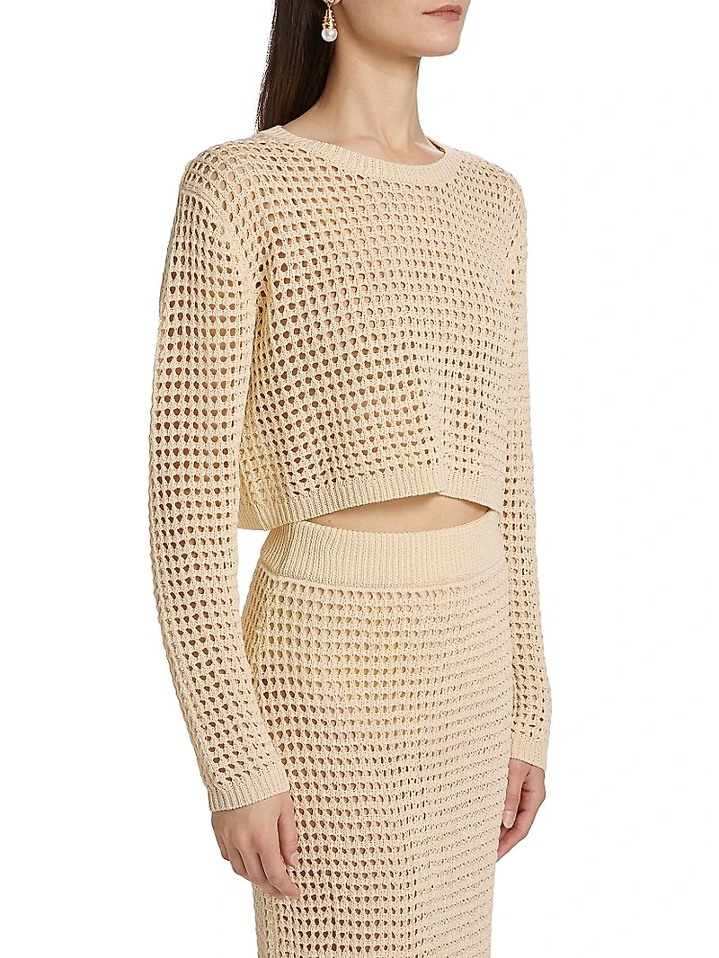 Jovi Open-Knit Crop Sweater