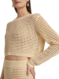 Jovi Open-Knit Crop Sweater