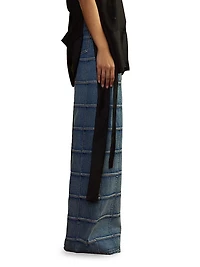 Windowpane Flared High-Rise Jeans