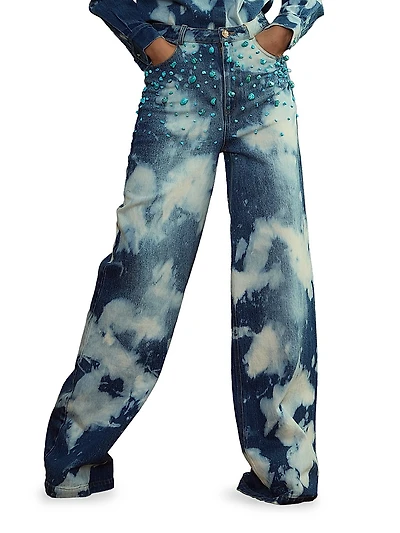 Turquoise Stone Bleached Jeans