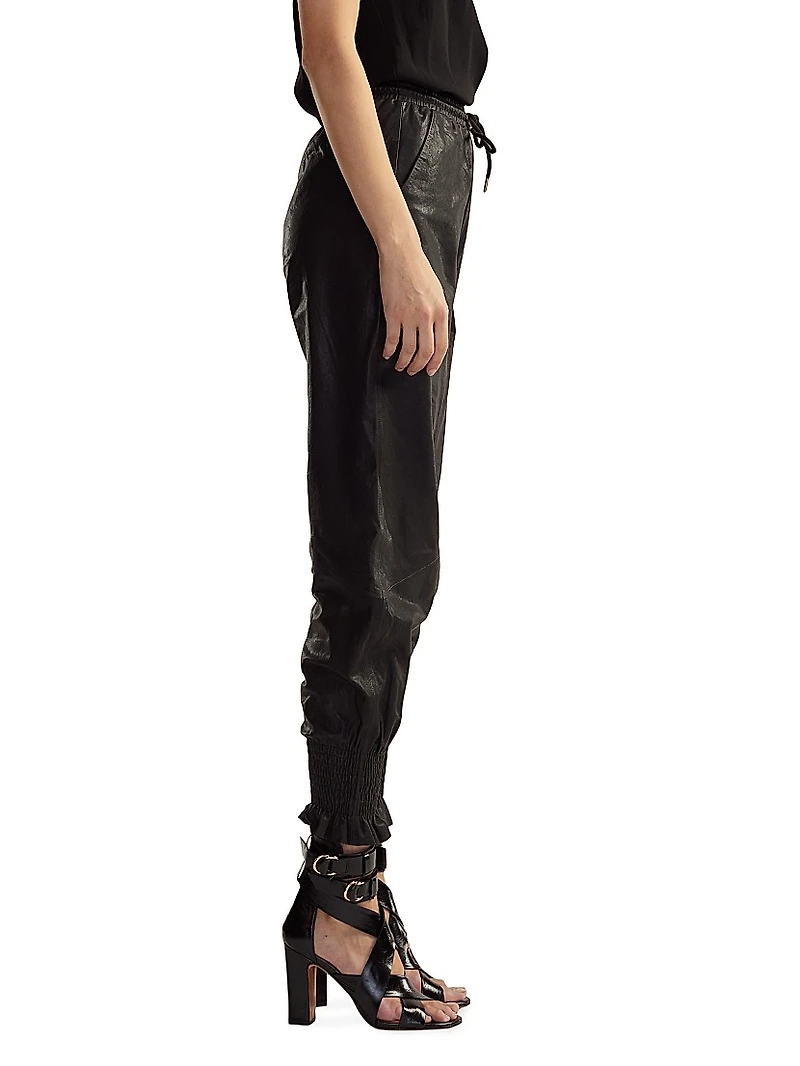 Leather Drawstring Joggers