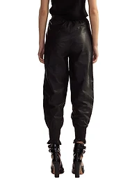 Leather Drawstring Joggers