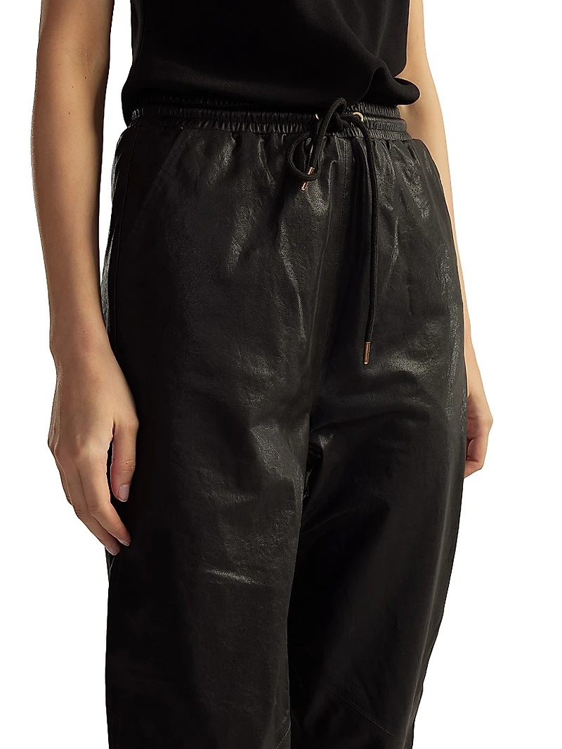 Leather Drawstring Joggers
