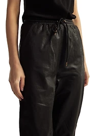Leather Drawstring Joggers