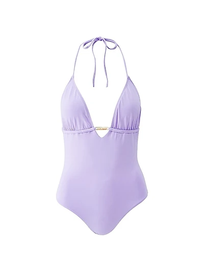 Casablanca Halterneck One-Piece Swimsuit