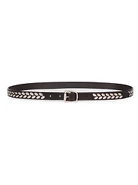 Almond Studded Leather Belt