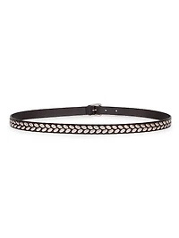 Almond Studded Leather Belt
