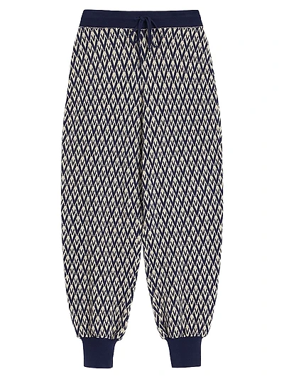 Toute La V Jacquard Wool Knit Pants