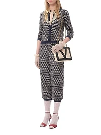 Toute La V Jacquard Wool Knit Pants