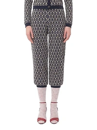 Toute La V Jacquard Wool Knit Pants