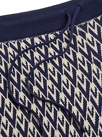 Toute La V Jacquard Wool Knit Pants
