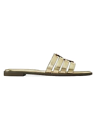 Ines Logo Metallic Leather Sandals