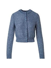 Sequined Linen-Blend Cardigan