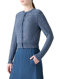 Sequined Linen-Blend Cardigan