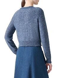 Sequined Linen-Blend Cardigan