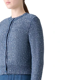 Sequined Linen-Blend Cardigan