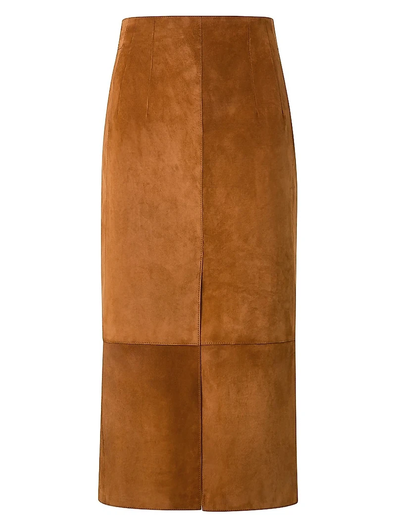 Suede Pencil Maxi-Skirt