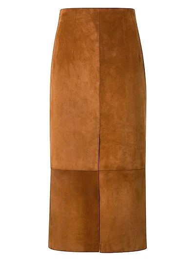 Suede Pencil Maxi-Skirt