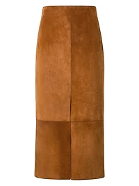 Suede Pencil Maxi-Skirt