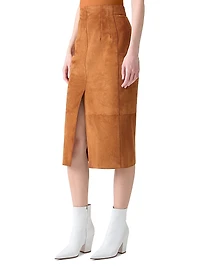 Suede Pencil Maxi-Skirt