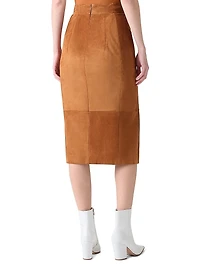 Suede Pencil Maxi-Skirt