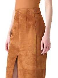 Suede Pencil Maxi-Skirt