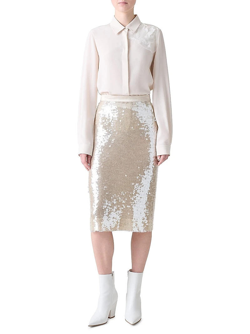 Sequined Pencil Skirt