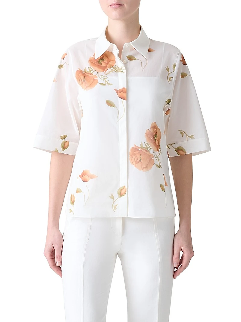Floral Cotton Voile Shirt