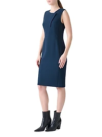 Smu Lapel Wool Sheath Dress