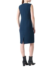 Smu Lapel Wool Sheath Dress