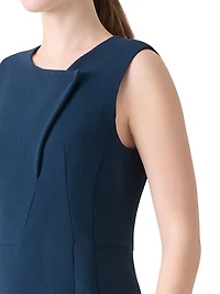 Smu Lapel Wool Sheath Dress