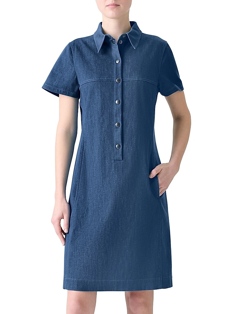 Denim Polo Minidress