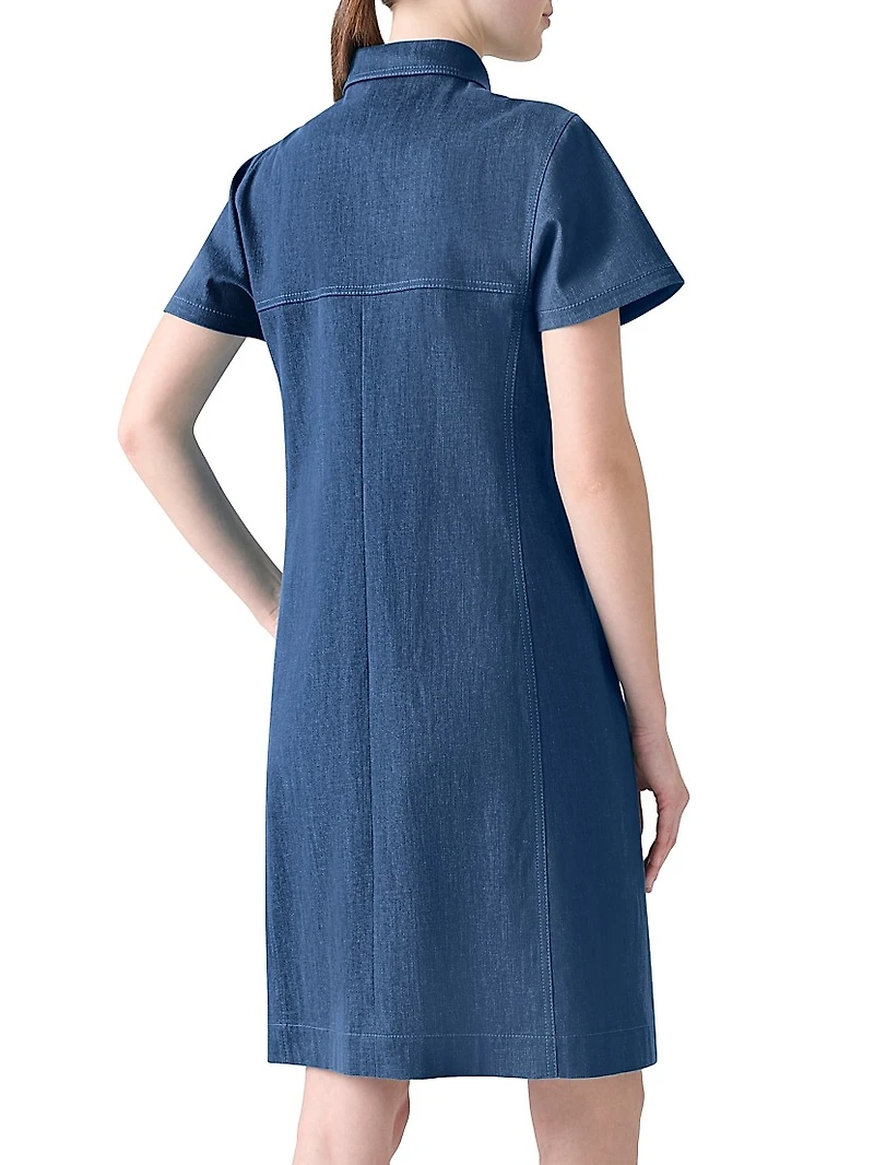 Denim Polo Minidress