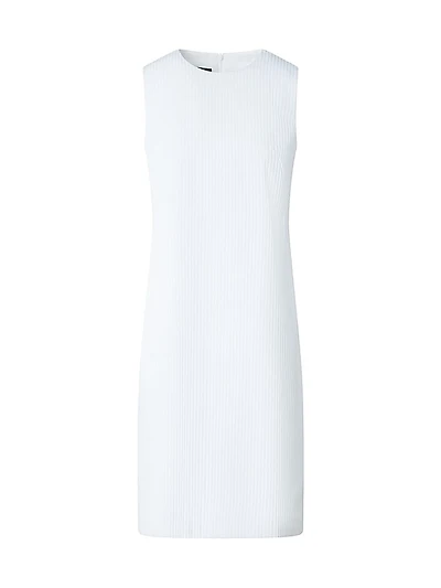 Stitched Pleat Cotton Voile Sheath Dress