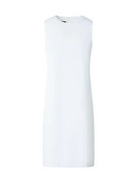 Stitched Pleat Cotton Voile Sheath Dress