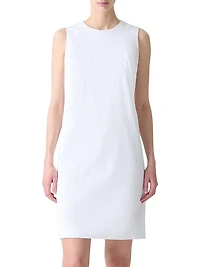 Stitched Pleat Cotton Voile Sheath Dress