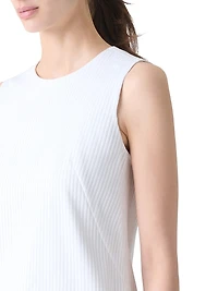 Stitched Pleat Cotton Voile Sheath Dress