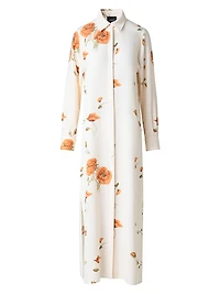 Floral Silk Crêpe Tunic Shirtdress