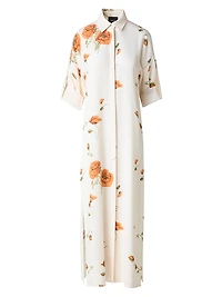 Floral Silk Crêpe Tunic Shirtdress