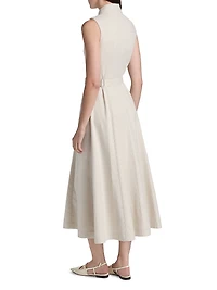 Sleeveless Cotton Midi-Shirtdress