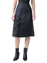 Embellished Silk Organza Midi-Skirt