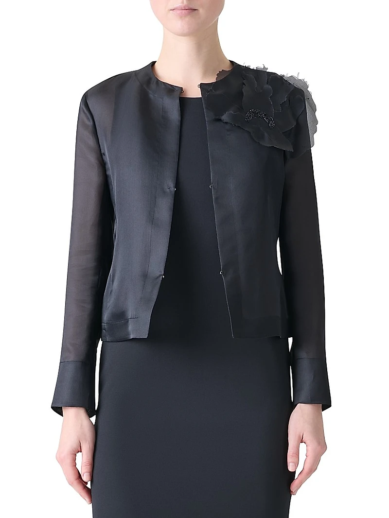 Embellished Silk Organza Jacket