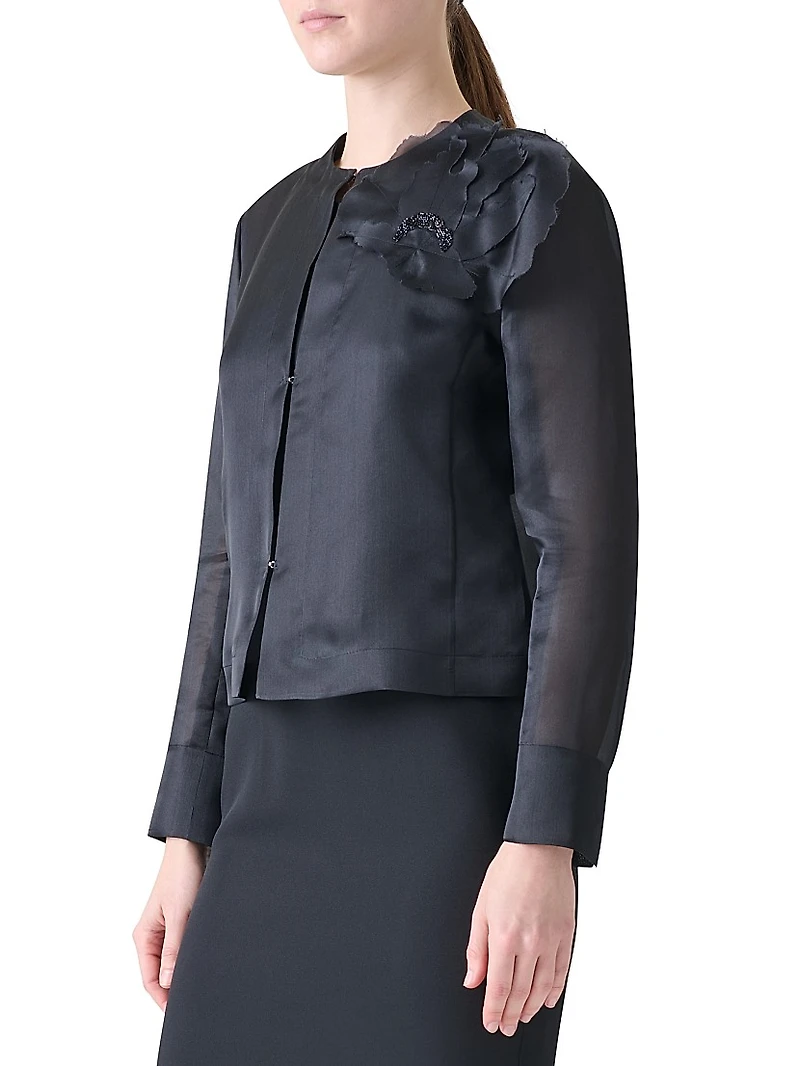 Embellished Silk Organza Jacket